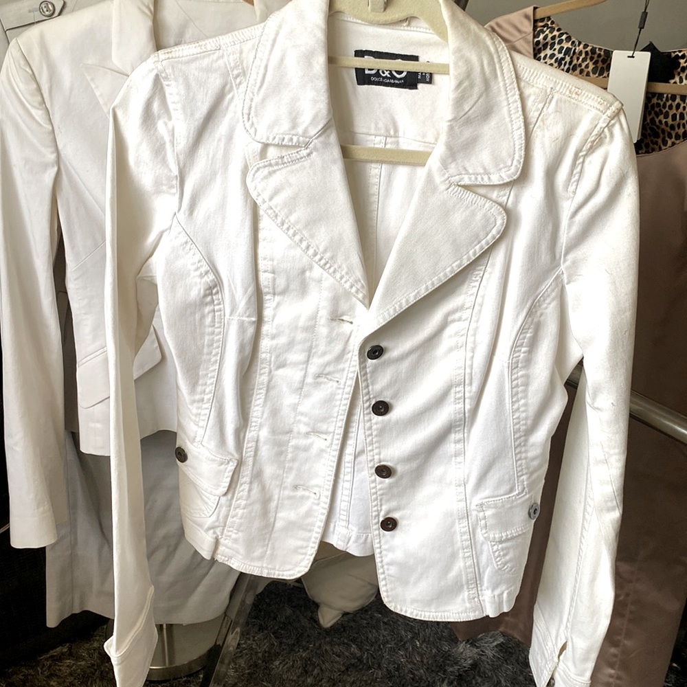 D&G Jacket White w/ Stains